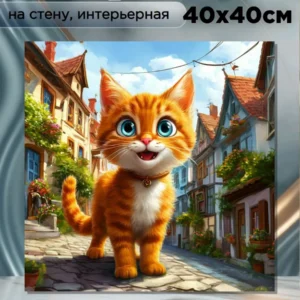 Картина интерьерная на стену " Усатый - полосатый " 40х40см